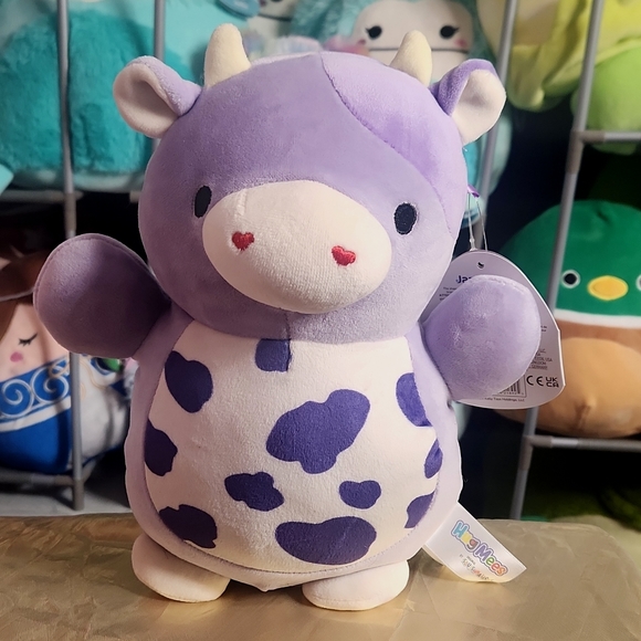 Squishm Purple Cow HugMees Valentines 2024 Squishmallows size 10" heart nose - Picture 1 of 3